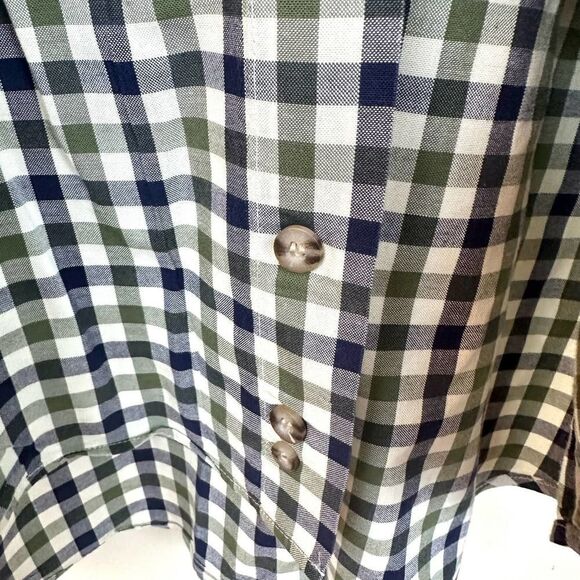 Barbour VTG Made in France Green Gingham Button Shirt Men’s XL Read - Picture 7 of 9